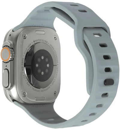 Rrip dore Mobile Origin Strap për Apple Watch, silikon, 42–49mm, gri e çelët