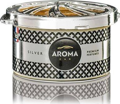 Freskues ajri për makinë Aroma Car A92517 Prestige Organic Silver, doze metalike, erë e freskët