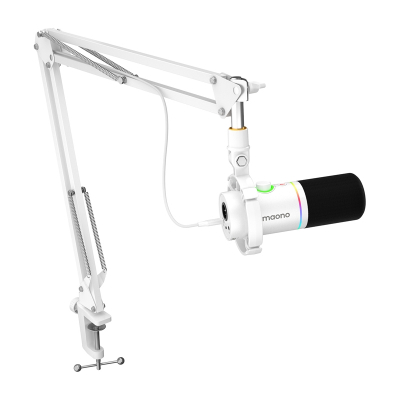 Mikrofon dinamik Maono PD200XS, USB C/XLR, RGB, i bardhë