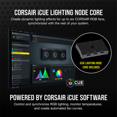 Set me ventilatorë CORSAIR iCUE SP120 RGB ELITE, 120mm, PWM, 1500 RPM, ngjyrë e zezë