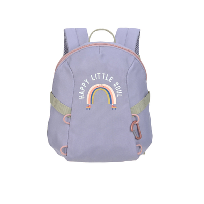 Çantë shpine për fëmijë Lässig Tiny Backpack Outdoor Rainbow, poliestër i ricikluar, e papërshkueshme nga uji, lejla pastel