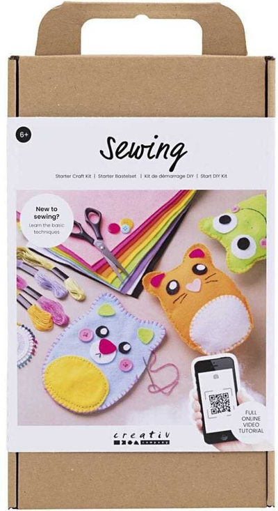 Set qepjeje Creativ Company Sewing, DIY për kalamaj 6+, figura arushë filci, shumëngjyrësh