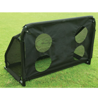 Portë futbolli metalike Hudora 2010510, 240×120 cm, me target gjuajtjeje, e zezë