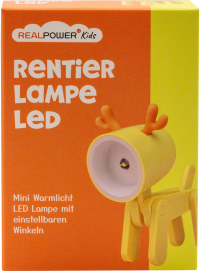 Електрична рачна лампа RealPower LED Animal Flashlight Deer, пренослива, жолта