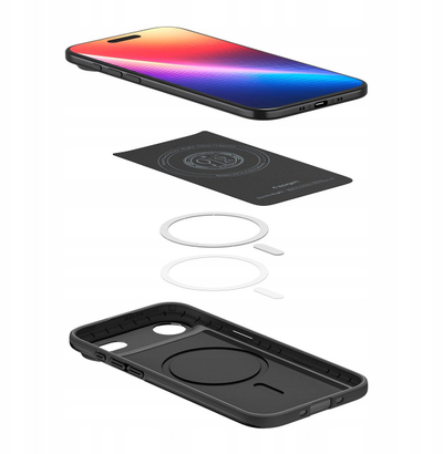 Mbulesë telefoni Spigen Thin Fit MagSafe për iPhone 17 Air Pro, përputhet me MagSafe, e zezë