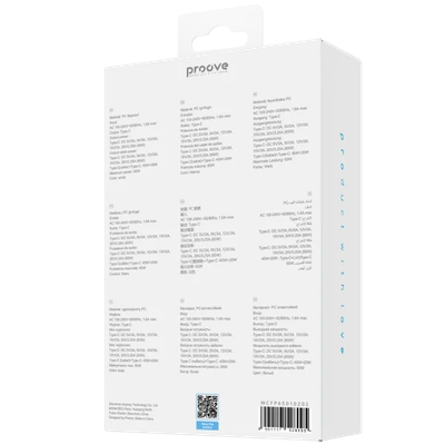 Karikues muri Proove Fixtape me kabllo të integruar Type-C, 65W, i bardhë