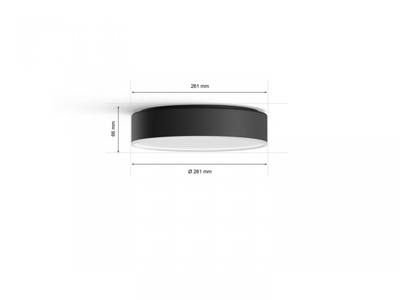 Lampë tavani Philips Hue Enrave S, smart, dritë e bardhë e rregullueshme, e zezë
