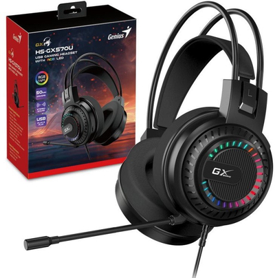 Kufje gaming Genius GX HS-GX570U, me mikrofon, USB, të zeza