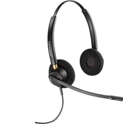 Kufje profesionale Poly EncorePro 520, binaurale, Quick Disconnect, të zeza