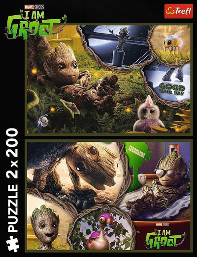 Puzzle Trefl I Am Groot Marvel Guardians of the Galaxy, set me 2 copa, 200 pjesë, shumëngjyrësh