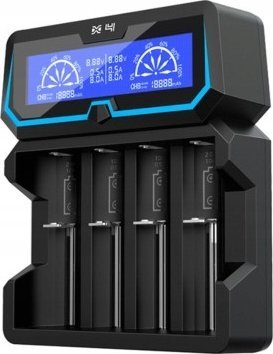 Karikues baterish XTAR X4, 4 vende karikimi, ekran LCD, i zi