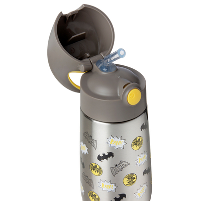 Termus b.box Thermal, 350ml, me pipë, Batman, gri verdhë