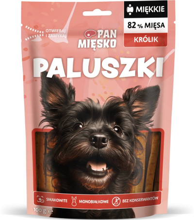 Shujta për qen PAN MIESKO Rabbit Sticks, monoproteinë lepuri, 100g