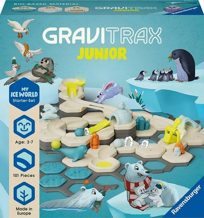 Set ndërtimi Ravensburger GraviTrax Junior Starter Set Ice Construction, për kalamaj 3+, me temë akulli