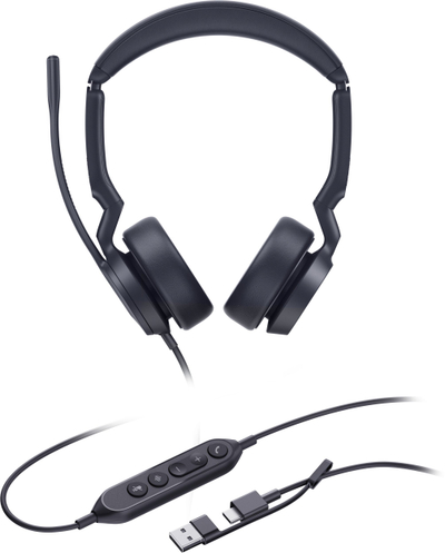 Kufje me mikrofon Yealink UH44 Dual UC, USB A USB C, e zezë