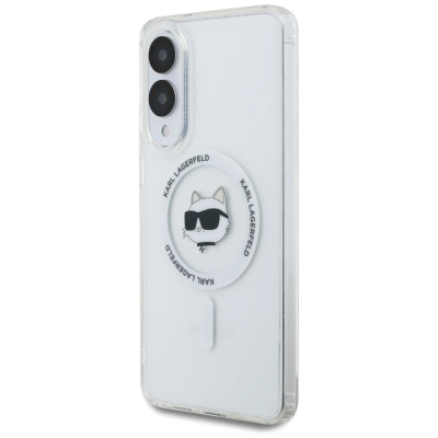 Mbulesë telefoni Karl Lagerfeld Choupette Head për Samsung Galaxy S25 Edge, me MagSafe, e bardhë