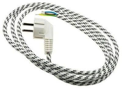 Litar dekorativ kwi atydonice IRON CORD COTTON, 1.9 m, pambuk natyral, i bardhë