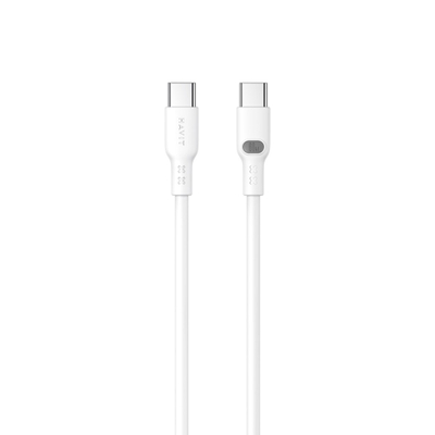 Кабел USB Type C Havit CB6279, 1m, 60W, бел