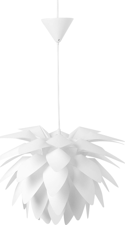 Llambë varëse MUSONE Pendant Lamp, me petale dekorative, plastike, e bardhë