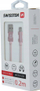 Kabllo USB Swissten Textile, USB në Micro USB, 0.2m, 3A, e zezë