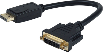 Adapter video Equip DisplayPort në DVI I 24+5, me një kabllo të shkurtër, i zi