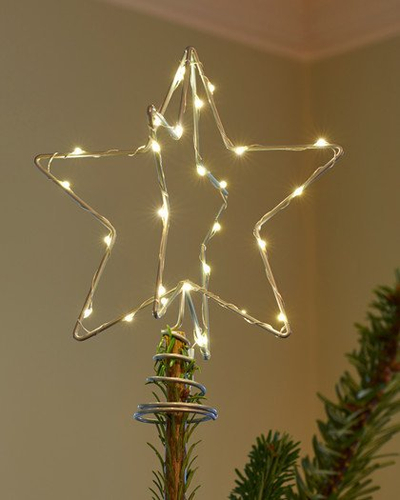 Dritë dekorative për majë bredhi Sirius Christmas Top LED, metal, argjend