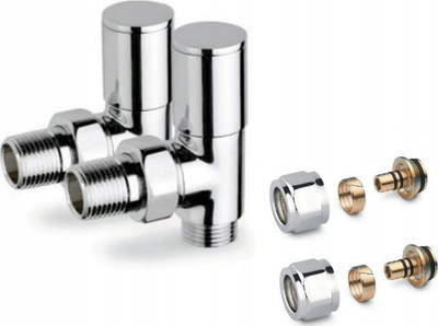 Komplet valvul këndore PEX, 16x1/2", krom
