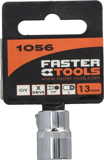 Soket për dado Faster Tools 6mm, CrV, 1/4", argjend