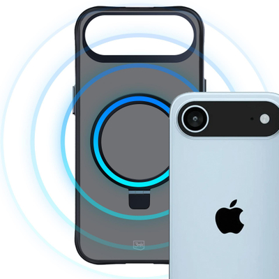 Kllëf telefoni 3MK Smoke Matte Case Mag Stand, për iPhone 17 Air, me magnet, i zi