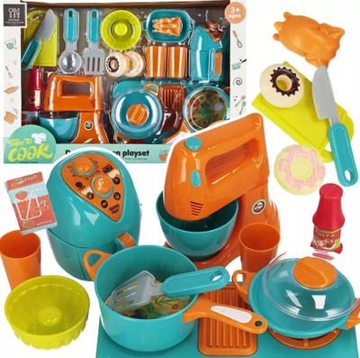 Set lodër kuzhine Mega Creative 543304, me aksesorë, portokalli tyrkiz