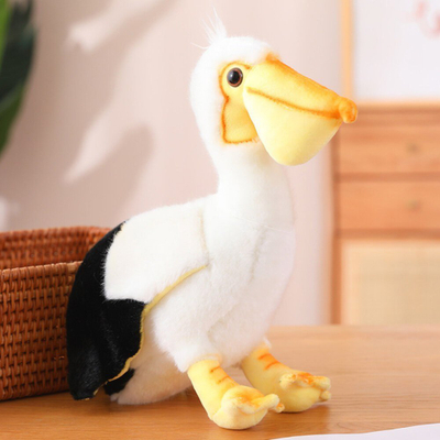 Lodër pelushi pelikan Lean Toys, 24cm, i bardhë me të zezë