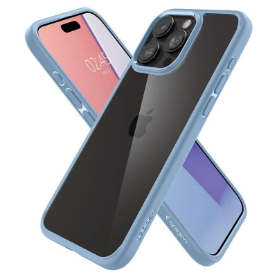 Mbulesë telefoni Spigen Crystal Hybrid për iPhone 15 Pro Max, transparente, blu sierra