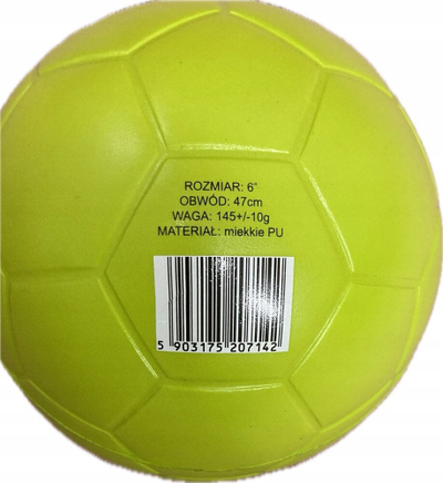 Спортска топка Foam Master UM126 G, PU пена, 15cm, неонско зелена
