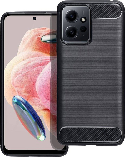 Mbrojtëse telefoni Carbon për Xiaomi Redmi Note 12 5G, antirrëshqitëse, e zezë