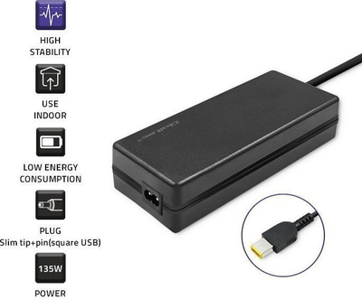 Karikues laptopi Qoltec për Lenovo, 135W 20V 6.75A, ngjyrë e zezë