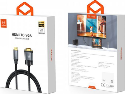 Кабел HDMI во VGA Mcdodo CA-XXXX, 2m, Full HD 1080p, црна