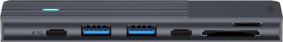 Docking station Rapoo UCM-2003, USB-C, trup alumini, gri