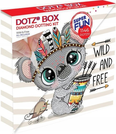 Set arti me gurë Diamond Dotz Wild and Free, 8.6\" x 8.6\", shumëngjyrësh