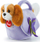 Плишано куче Cuddly Dog со торба 11 x 18 x 26 cm, кафеаво виолетово