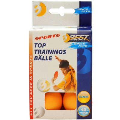 Toptha pingpongu Best Sporting Training, 40mm, set 6 copë, portokalli