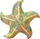 Jastëk lodër Mascot Plush Starfish, 45 cm, i gjelbër