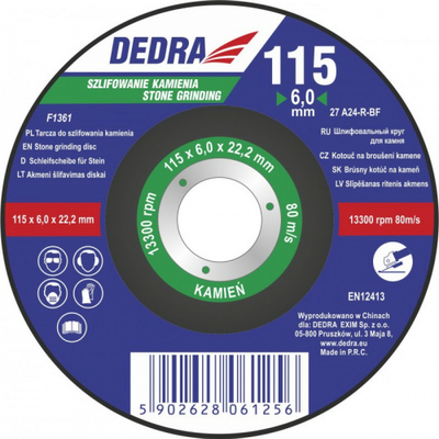 Disk gërryes guri Dedra, 230x6x22.2mm