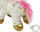 Lodër pelushi muzikore Lean Toys Unicorn 17691, me ninullë, e bardhë me yje