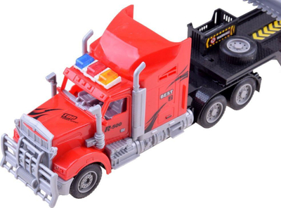 Lodër kamion ndërtimi me rimorkio dhe traktor R/C, me drita, shumëngjyrëshe