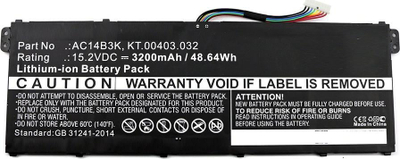 Bateri laptopi MicroBattery për Acer Aspire ES15 ES1 572, zëvendësuese, e zezë