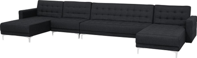 Divan këndi modular ABERDEEN, 6 vendesh, në formë U, gri grafit