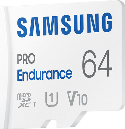 Kartë memorie Samsung PRO Endurance, 64GB, microSDXC UHS-I Class 10, e bardhë