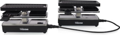 Grill raclette Tristar RA-2742, 4 tiganë, pllaka jo ngjitëse, ngjyrë e zezë
