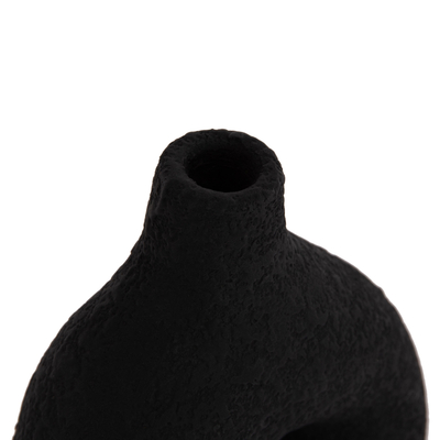 Vazo dekorative tavoline Decant HM4667.01M, terrakote, 17x6.5x20 cm, e zezë