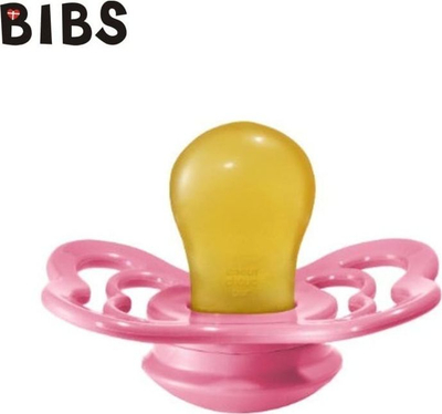 Memë qetësuese Bibs Hevea, gomë, rozë, 6+
